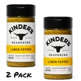 ( 2 Pack ) Kinder's Lemon Pepper Seasoning & Rub for Grilling, 6.25 oz