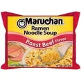 Maruchan Roast Beef Ramen Noodles, 3 oz Packaged Soup, Quantity of 24