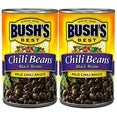 Bush's Chili Beans, Canned Black Beans in Mild Chili Sauce, 15.5 oz Can, Pack of 2