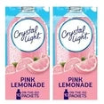 Crystal Light Pink Lemonade Sugar Free Drink Mix Singles, Caffeine Free, 10 ct On-the-Go Packets, Pack of 2