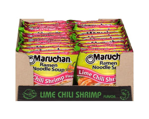 (24 Packs) Maruchan Lime Chili Shrimp Ramen Noodles, 3 oz Packaged