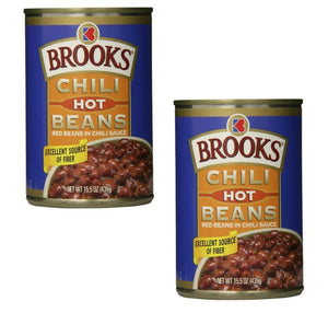 ( 2 Pack ) Brooks Chili Beans, Canned Red Beans in Chili Sauce, Hot