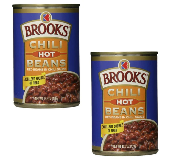 ( 2 Pack ) Brooks Chili Beans, Canned Red Beans in Chili Sauce, Hot