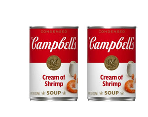 Campbell's Condensed Cream of Shrimp Soup, 10.5 oz Cans ( 2 or 6 Pack cans)