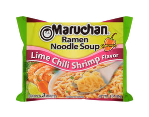 (24 Packs) Maruchan Lime Chili Shrimp Ramen Noodles, 3 oz Packaged