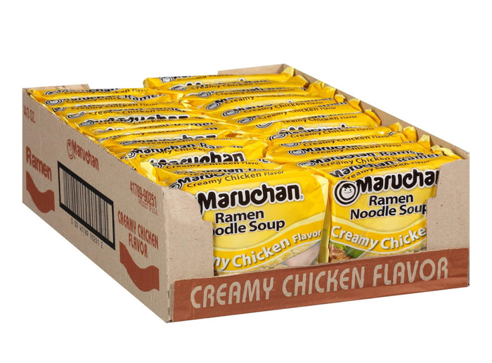 Maruchan Ramen Creamy Chicken, Instant Ramen Noodles, Ready to Eat Meals, 3 Oz, 24 Count
