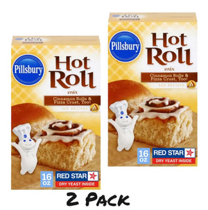 (2 Pack ) Pillsbury Hot Roll Mix, 16 Oz Box
