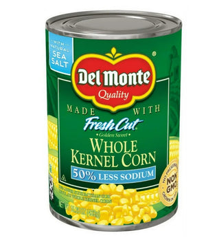 ( 2 Pack ) Del Monte Whole Kernel Corn, Less Sodium, 15.25 oz Cans
