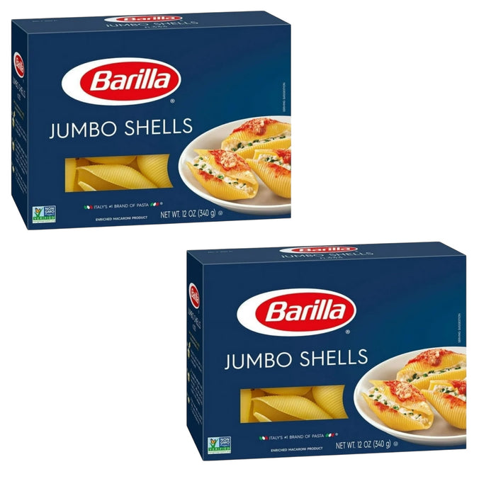 Barilla Classic Blue Box Oven Pasta Jumbo Shells 12 oz (Pack of 2)