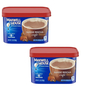 Maxwell House International Suisse Mocha Cafe Beverage Mix, 7.2 oz. Canister’s (4 or 2 Packs)