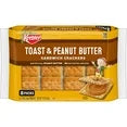 Keebler Toast and Peanut Butter Sandwich Crackers, Single Serve Snack Crackers, 8 Count