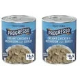 Progresso Traditional Creamy Chicken & Mushroom Soup With Barley 18.5oz - Pack of 2, Includes V2U Utensil Set