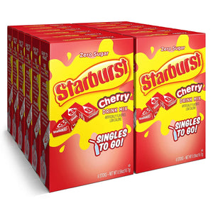 Starburst Singles To Go Powdered Drink Mix & Just Add Water -12 Boxes with 6 Packets Each 72 Total Servings (Sugar Free), Cherry (Pack of 12)